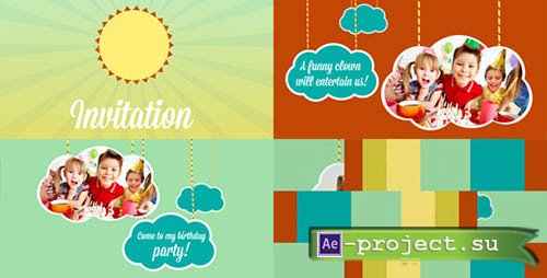 Videohive: Kids Intro Clouds on Ropes - Project for After Effects 