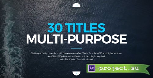 Videohive: Titles Design Multi-Purpose - Project for After Effects 
