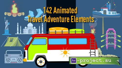 Videohive: Animated Travel Adventure Elements - Project for After Effects 
