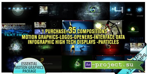Videohive: Motion Graphics Displays And Particles Bundle Pack - Project for After Effects 