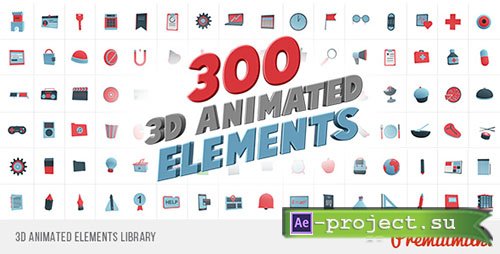 Videohive: 3D Animated Elements Library - Project for After Effects 