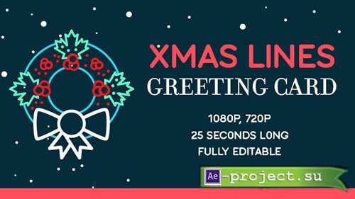 Videohive: Xmas Lines Greeting Card - Project for After Effects 