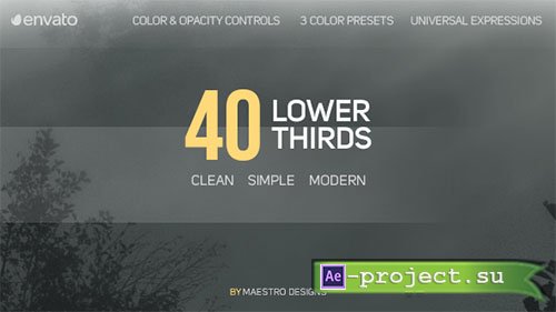 Videohive: 40 Lower Thirds - Project for After Effects 