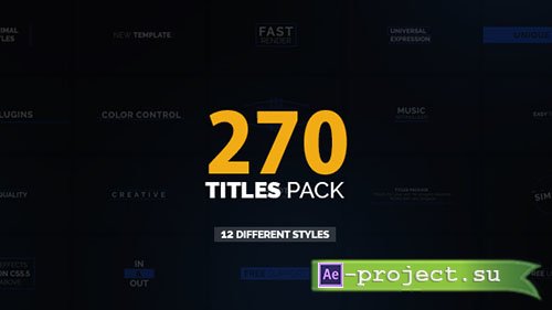 Videohive: 270 Titles Pack - Project for After Effects