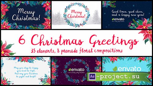Videohive: 6 Christmas Greetings - Project for After Effects 
