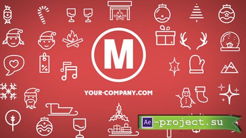 Videohive: Minimal Christmas Icons - Project for After Effects 