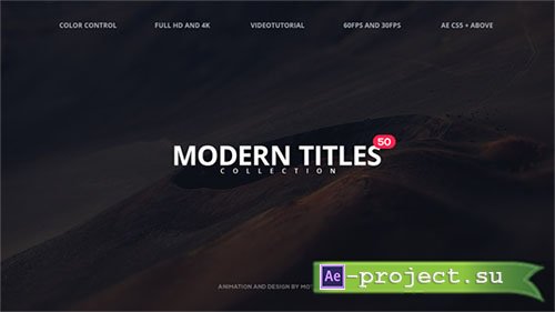 Videohive: 50 Modern Titles - Project for After Effects 
