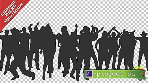 Crowd Of Dancing People In Silhouettes - Stock Footage (Videohive)