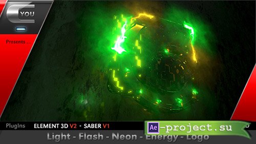 Videohive: Light Flash Neon Energy Logo - Project for After Effects 