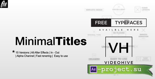 Videohive: Ultra Minimal Titles Pack - Project for After Effects 