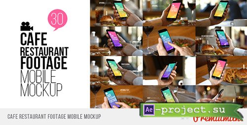 Videohive: Cafe Restaurant Footage Mobile Mockup - Project for After Effects 
