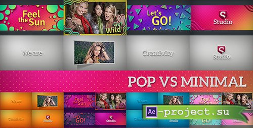 Videohive: Pop Vs Minimal | Fast Slideshow Pack - Project for After Effects 