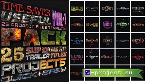 Videohive: 25 SuperHero Trailer Titles Pack - Project for After Effects 