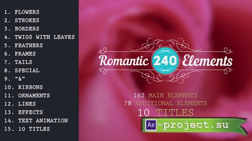 Videohive: Romantic Elements & Titles - Project for After Effects 