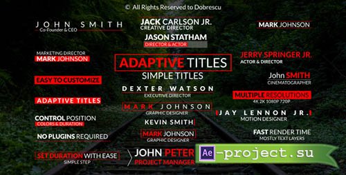 Videohive: Simple & Adaptive Titles - Project for After Effects 
