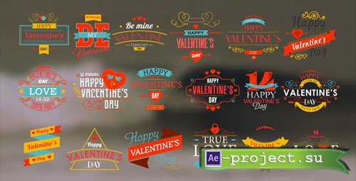 Videohive: Happy Valentine's Day Badges Pack - Project for After Effects 