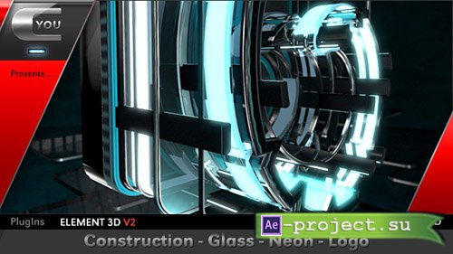Videohive: Construction Glass Neon Logo - Project for After Effects 