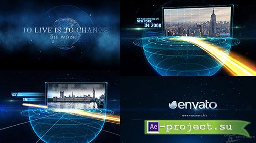Videohive: Earth line And Postcard Opener - Project for After Effects 