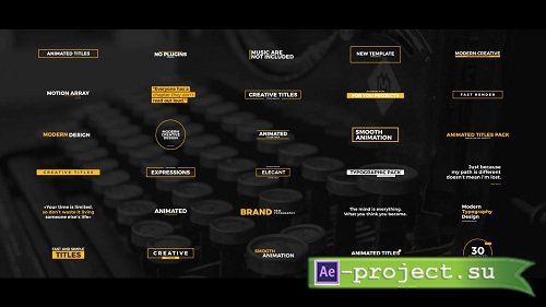 30 Animated Titles - After Effects Templates