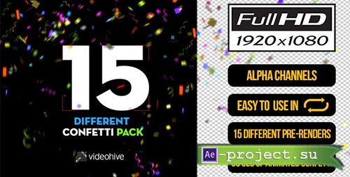 Videohive: 15 Confetti Pack - Motion Graphics 