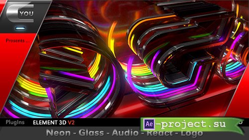 Videohive: Neon Glass Audio React Logo - Project for After Effects 