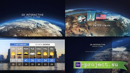 Videohive: 3D Interactive Earth Globe - Project for After Effects 