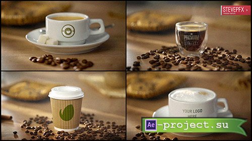 Videohive: Coffee AE Mockup | Espresso Americano Cappuccino Coffee to Go - Project for After Effects