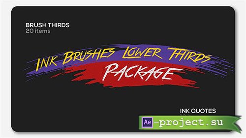 Videohive: Ink Brushes Lower Thirds Package - Project for After Effects 