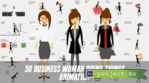 Videohive: Business Woman Doing Things Animation - Project for After Effects 