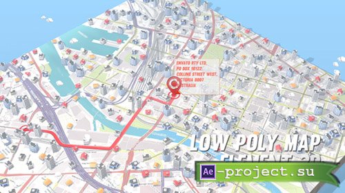 Videohive: Lowpoly Map Element 3D - Project for After Effects