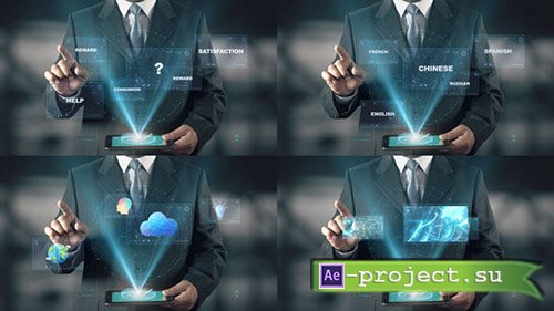 Videohive: Hologram Businessman Screens - Project for After Effects 