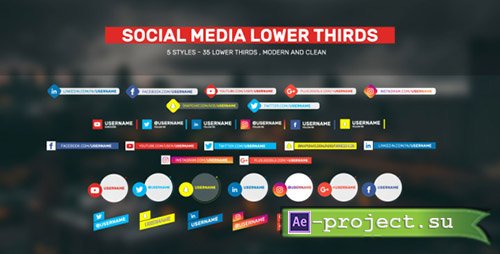 Videohive: Social Lower Thirds - Project for After Effects 