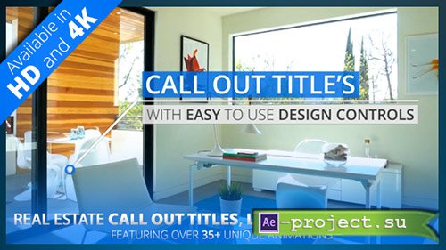 Videohive: Real Estate Call Out Titles, Lower Thirds & Title Pack | HD/4K - Project for After Effects 