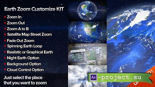 Videohive: Earth Zoom Customize Kit 4 - Project for After Effects 