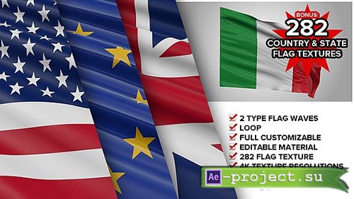 Videohive: Custom Element 3D Flag - Project for After Effects