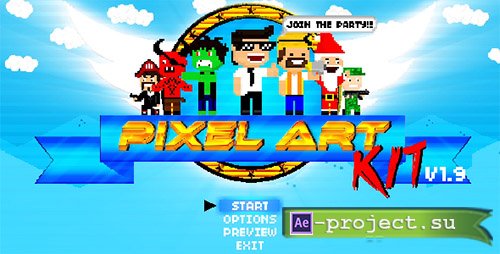 Videohive: Pixel Art Kit V1.9 - Project for After Effects 