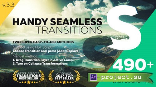 Videohive: Handy Seamless Transitions | Pack & Script 3.3.2 - Project for After Effects 
