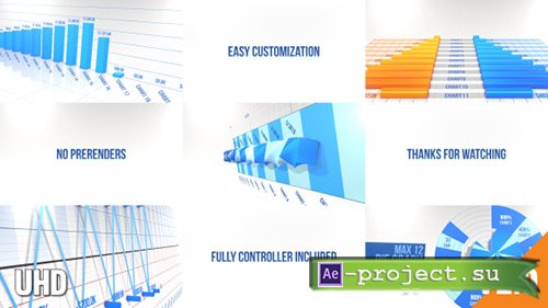 Videohive: 3D Graph Pack No Prerender - Project for After Effects 