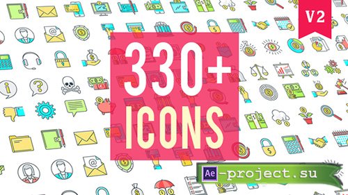 Videohive: Icons Pack 330 Animated Icons - Project for After Effects 