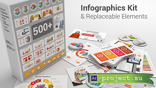 Videohive: Infographics Kit & Replaceable Elements - Project for After Effects 