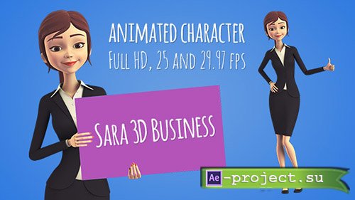 Videohive: Sara 3D Character in Business Suit - Beautiful Woman Presenter/Manager - Project for After Effects 