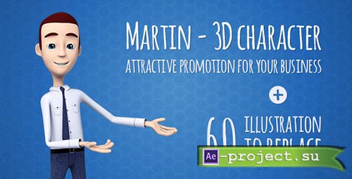 Videohive: Martin 3D Character - Man Presenter/Manager Product Promotion - Project for After Effects 