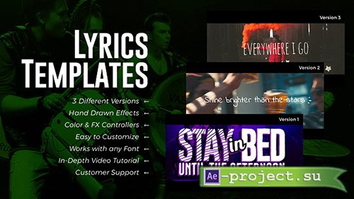 Videohive: Lyrics Templates (3 Versions) - Project for After Effects 