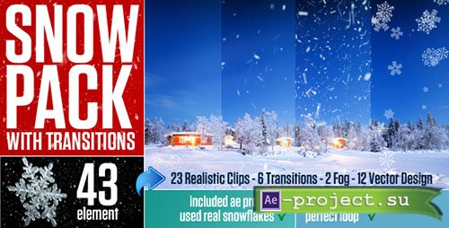 Videohive: Snow Pack with Transitions - Motion Graphics & ae