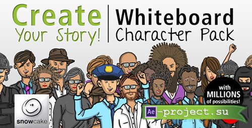 Videohive: Create Your Story Whiteboard Character Pack V5 - Project for After Effects