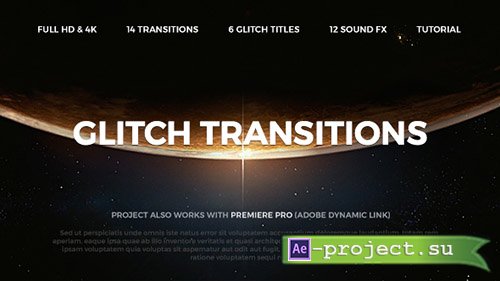 Videohive: Glitch Transitions 20479670 - Project for After Effects 