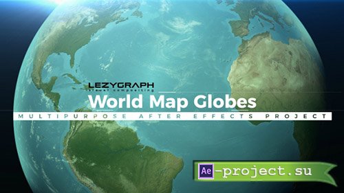 Videohive: World Map Globes - Project for After Effects 