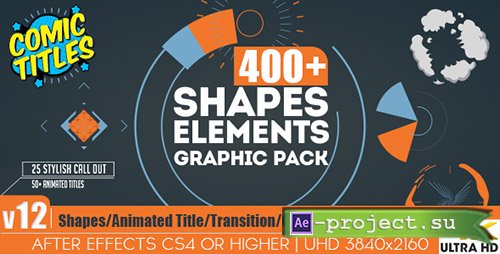 Videohive: Shapes & Elements Graphic Pack V12 - Project for After Effects 