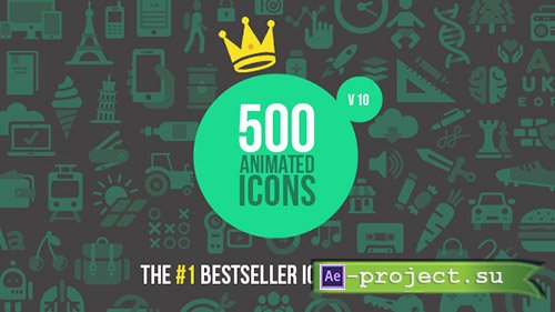 Videohive: 500 Animated Icons v10 - Project for After Effects 