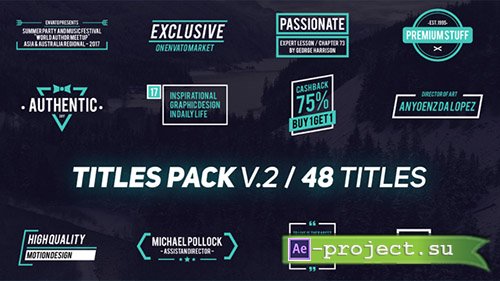 Videohive: Titles Pack V.2 - Project for After Effects 